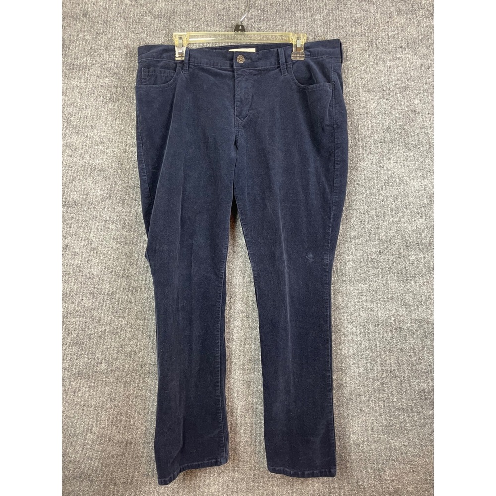 Old Navy Corduroy Pants Women 14‎ Regular Navy Blue Good Straight Leg Stretch